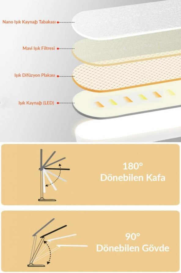 Şarjlı Masa Lambası 3 Renk Dokunmatik Telefon Standlı Kademeli Çalışma Okuma Işığı Gece Lambası 9W - 2