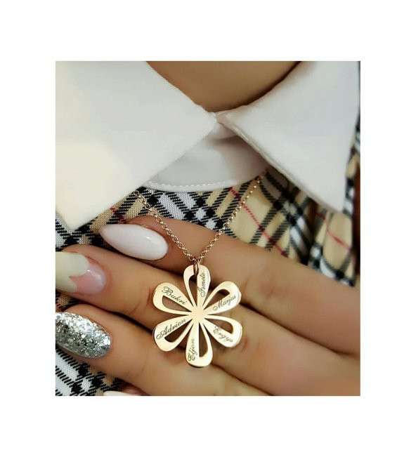 Papatya Model Kişiye Özel İsimli 925 Ayar Gümüş Hediyelik Kolye ürün görseli 1