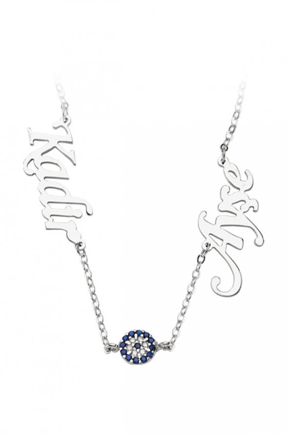 Nazar Detaylı 925 Ayar Gümüş Hediyelik Kadın Kolye ürün görseli 1