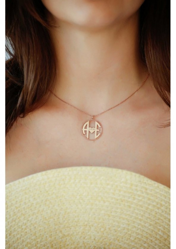 Monogram Harf Model 925 Ayar Gümüş Kadın Kolye - Resim 2