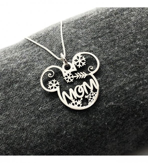 Mickey Mouse Mom 925 Ayar Gümüş Tasarım Kolye