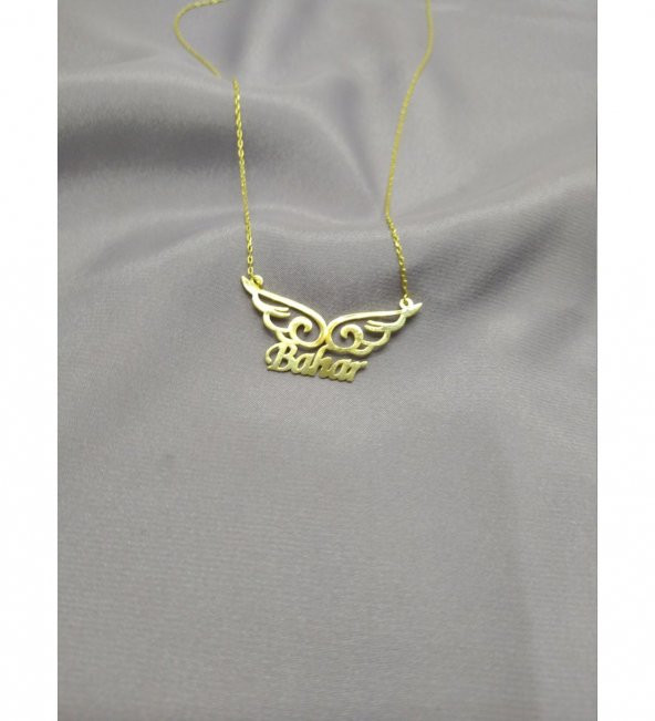 Melek Kanadı Model 925 Ayar Gümüş İsimli Gümüş Hediyelik Kadın Gold Kolye ürün görseli 1