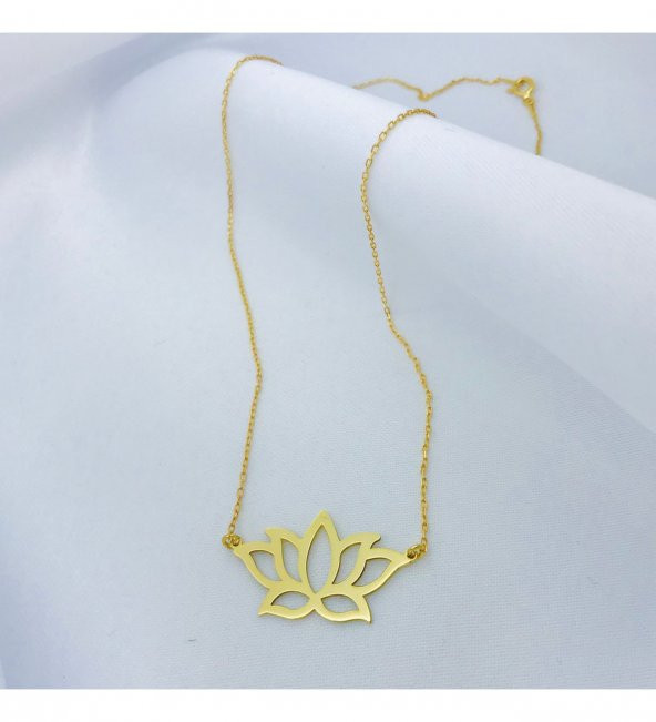 Lotus Çiçeği Gümüş Kolye