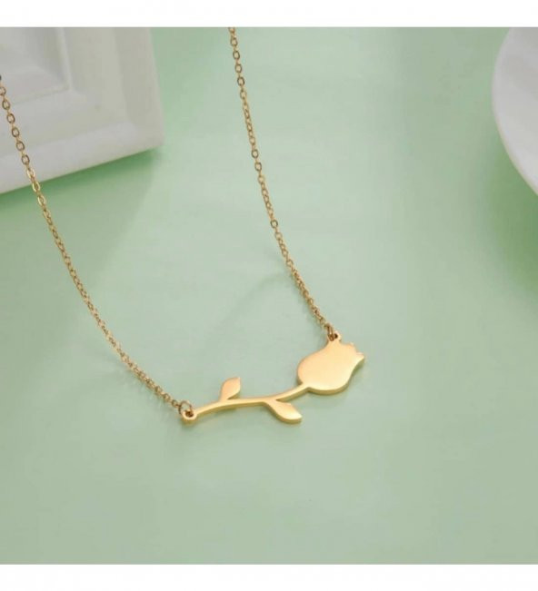 Lale Model Gümüş Kadın Kolye Özel Gün Hediyesi ürün görseli 1