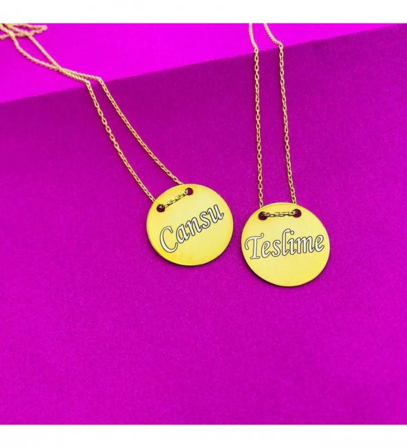 Kişiye Özel Plaka İsim Gümüş Kolye ürün görseli 1