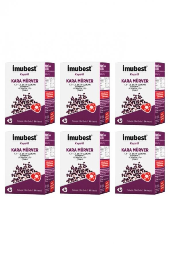 İmubest Kara Mürver 30 Kapsül 6'Lı PAKET (SKT:10/2023)