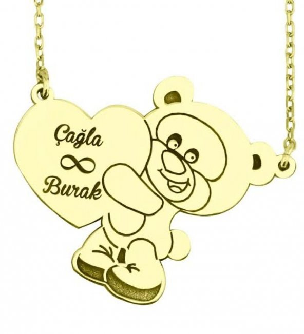 Kişiye Özel İsimli Tasarım Gümüş Kolye ürün görseli 1