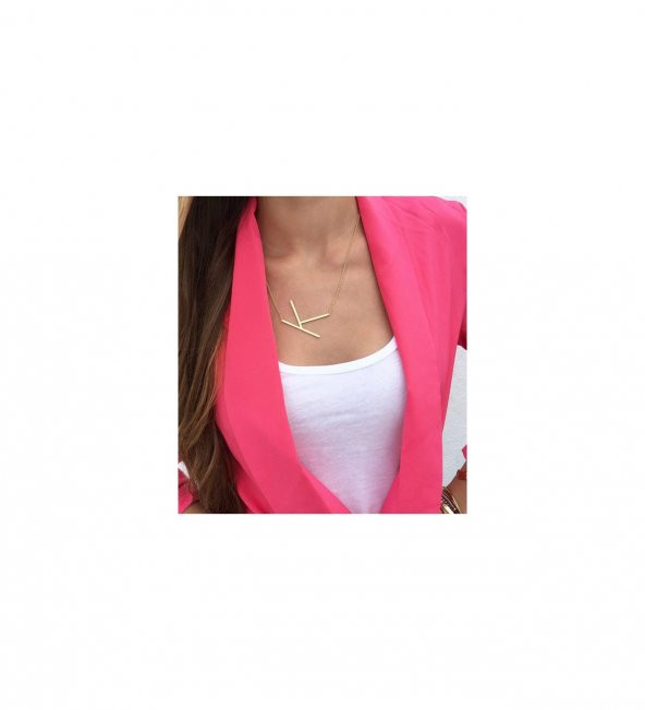 Kişiye Özel Büyük Boy Harf Gümüş Kolye