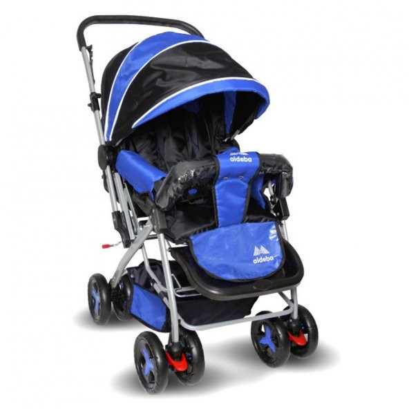 Aldeba 8028 Çift Yönlü Tam Yatar Bebek Arabası Mavi