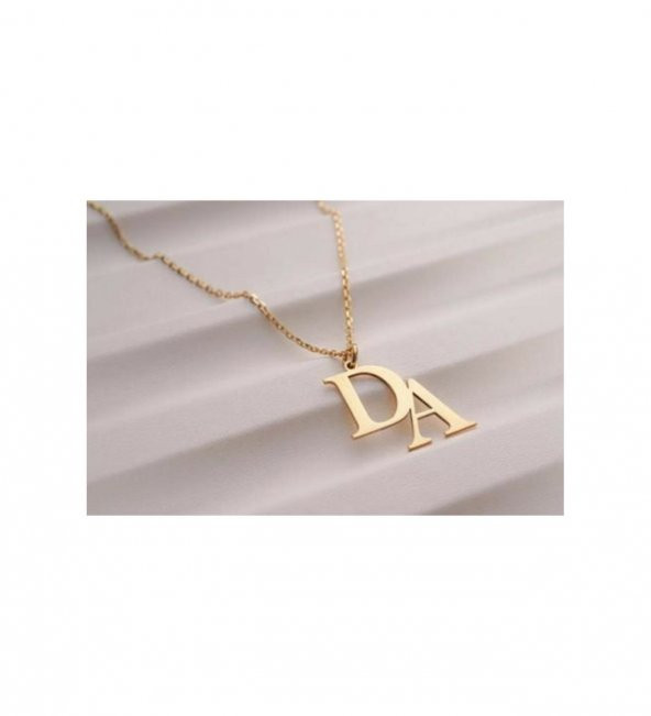 Gümüş İkili Harfli Kadın Kolye Özel Gün Hediyesi