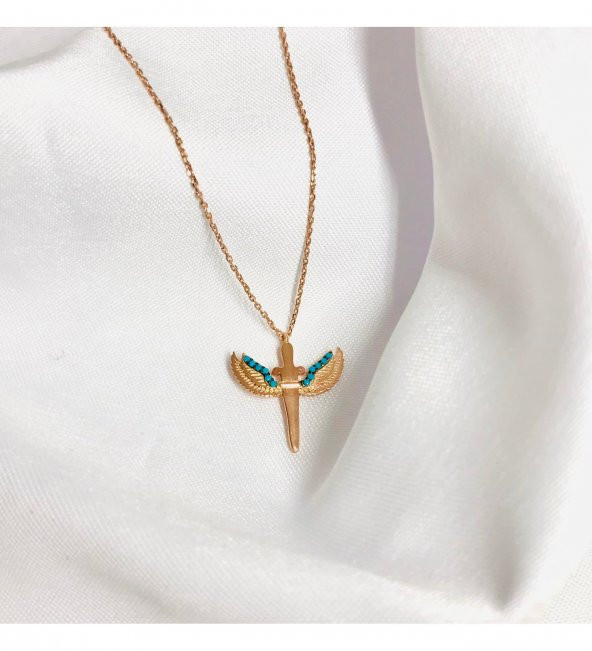 Firuze Taşlı Mikail Kılıcı Gümüş Kolye