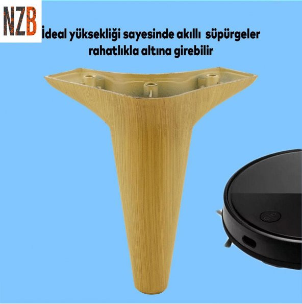 Mobilya Kanepe Sehpa TV Ünitesi Koltuk Ayağı 15 cm Açık Kahverengi Baza Ayak - 5