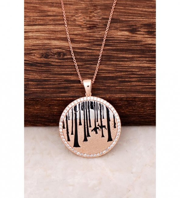 Doğa Manzarası Model Gümüş Kolye ürün görseli 1