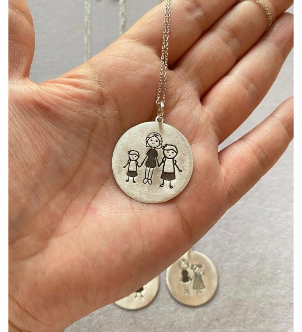 Biricik Annem Gümüş Kadın Kolye Özel Gün Hediyesi ürün görseli 1