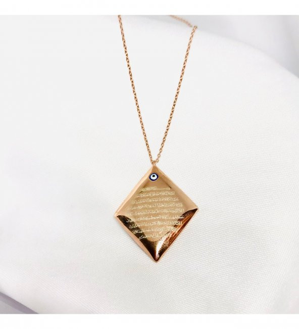 Baklava Dilim Model Gümüş Dua Kolye