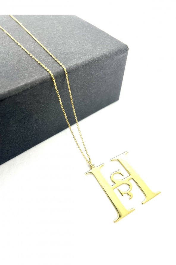 925 Ayar Has Gümüş Ikili Baş Harf Kolye - 2
