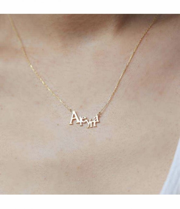 925 Ayar Gümüş Tasarım İsim Model Hediyelik Kadın Kolye ürün görseli 1