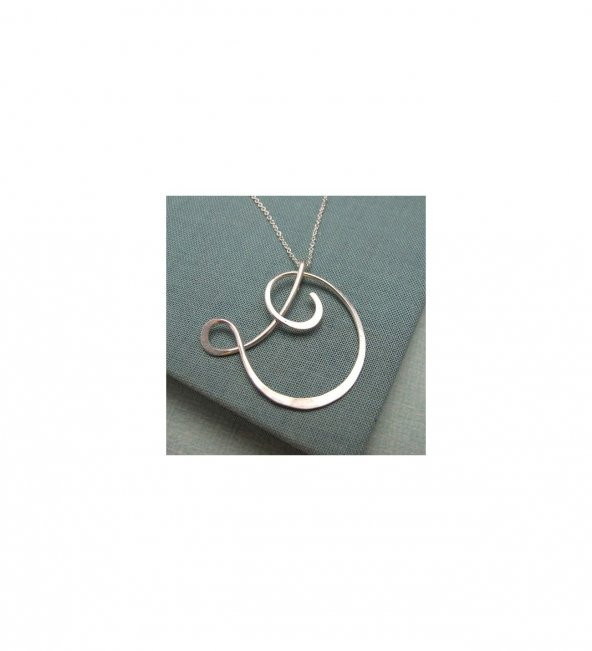 925 Ayar Gümüş Kişiye Özel Harf Gümüş Kolye Özel Gün Hediyesi ürün görseli 1