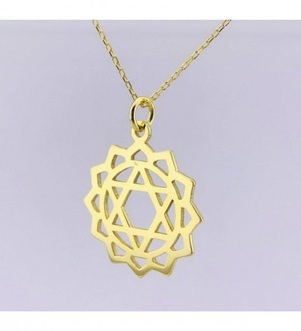 925 Ayar Gümüş Kalp Çakra Tasarım Unisex Kolye