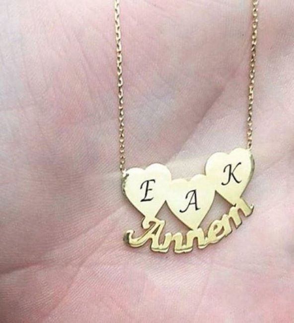 925 Ayar Gümüş İsimli Harfli Kolye Özel Gün Hediyesi ürün görseli 1