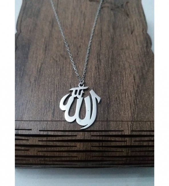 925 Ayar Gümüş Allah Yazılı Hediyelik Kolye