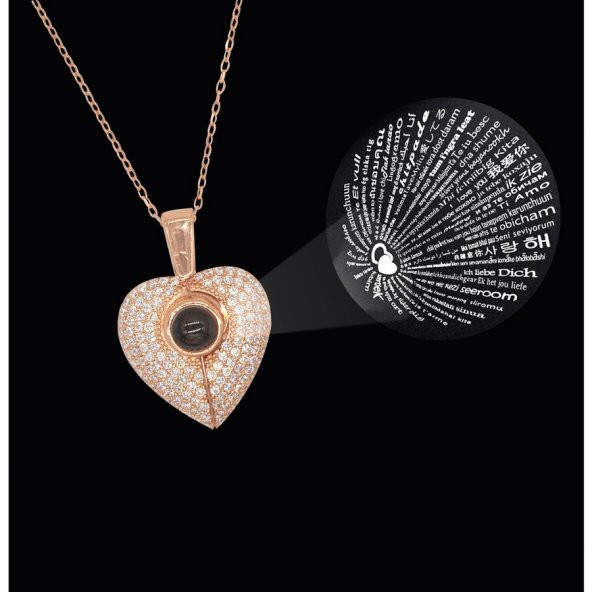 100 Dilde Seni Seviyorum Gümüş Kolye