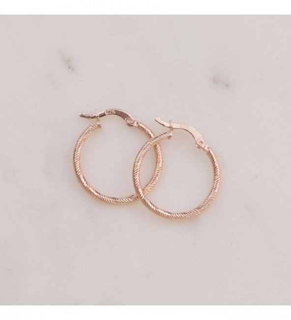 İtalyan Burgu Rose Halka Küpe