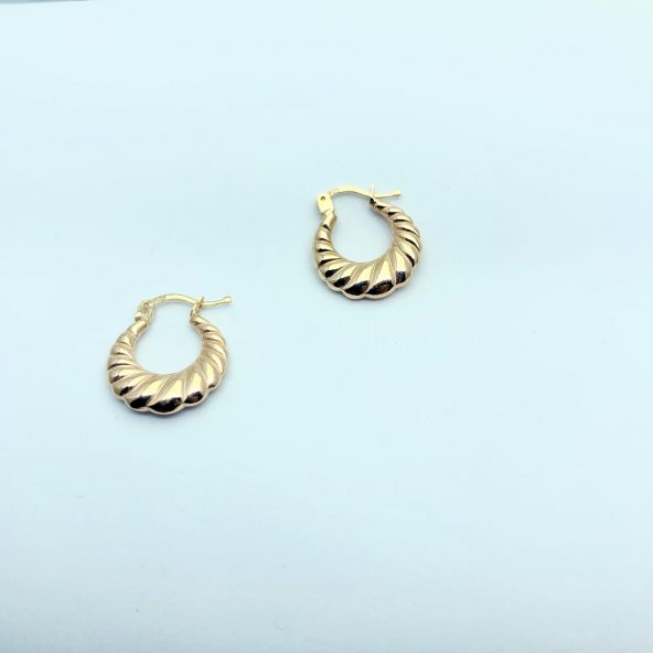 925 Ayar Istiridye Model Rose Gold Kadın Halka Küpe