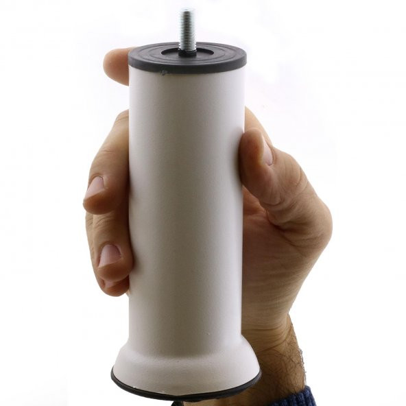 Mobilya Kanepe Baza Koltuk Destek Ayağı M8 Beyaz Metal Ayak 15 cm - 2