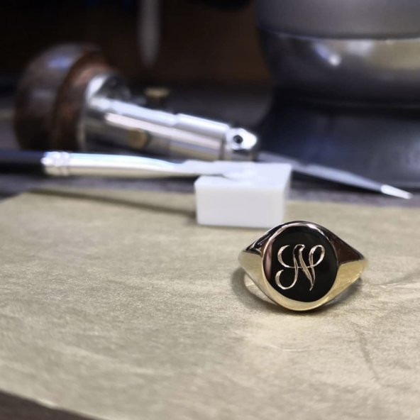 Kişiye Özel Kazıma Harf Model 925 Ayar Gümüş Erkek Hediyelik Yüzük