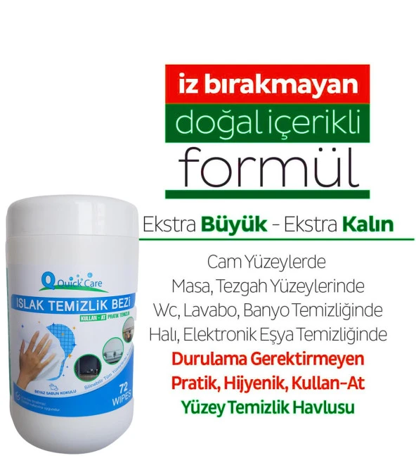 Islak Kova Mendil 72 Adet  - Hijyenik, Beyaz Sabun Kokulu - 7