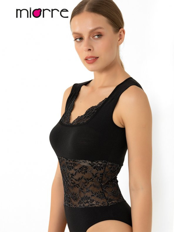 Beli Dantelli Çıtçıtlı Body - Resim 6