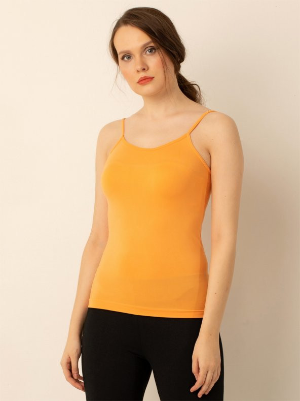 Bayan İnce Askılı Seamless Tişört - 2