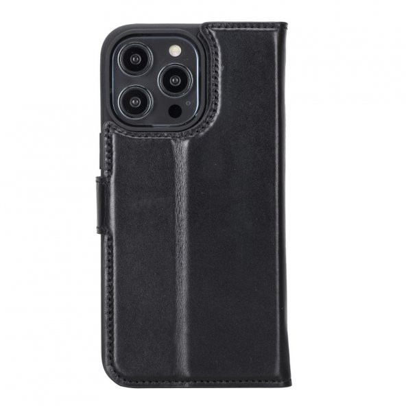 Apple iPhone 14 Pro Max Uyumlu Deri Cüzdanlı Kılıf MWWN RST1 - 5