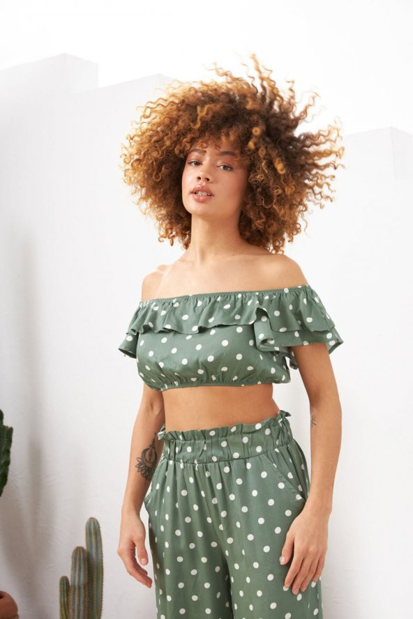 Puantiyeli Straplez Takım - Resim 4