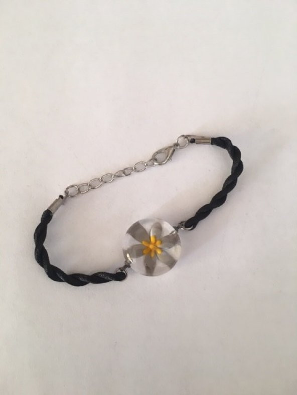 Reyonon Papatya Desenli  Bileklik - Resim 3