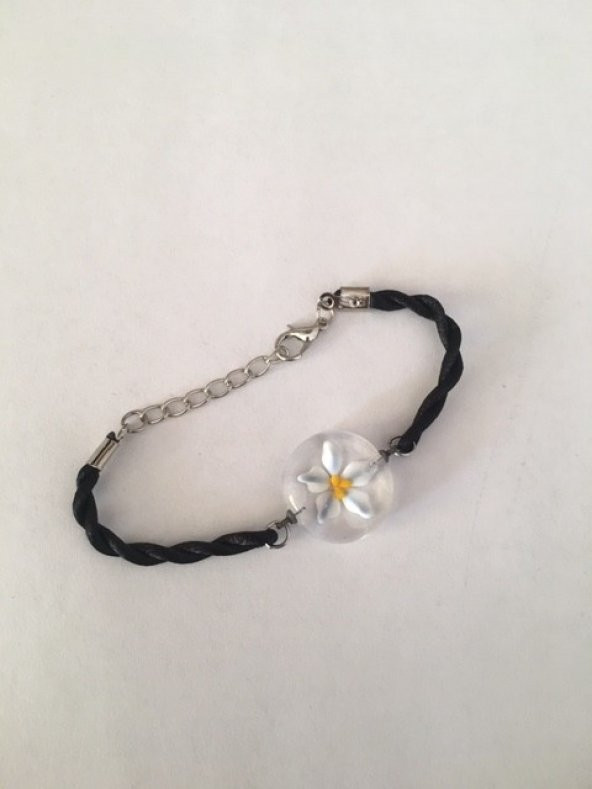 Reyonon Papatya Desenli  Bileklik - Resim 7