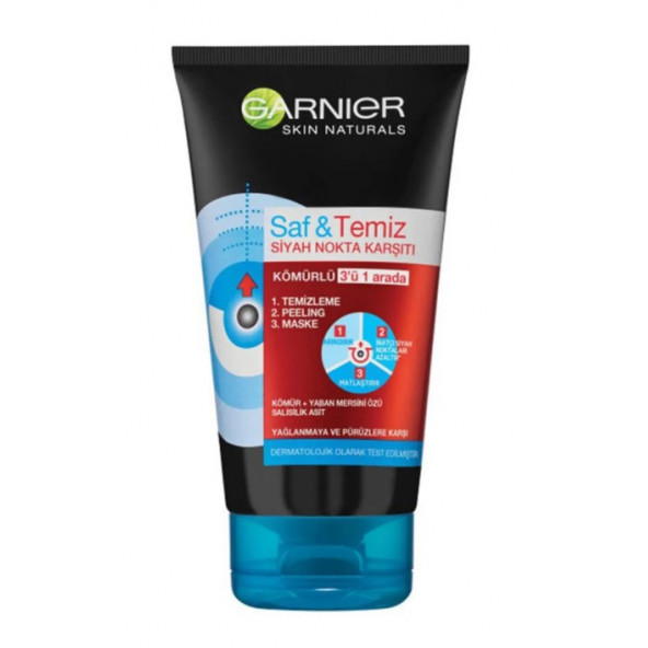 Garnier Temizleme Jeli 3in1 Temiz Kömürlü 150ML