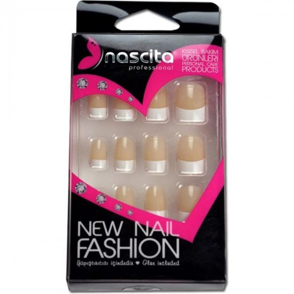 Takma Tırnak Beyaz Doğal French 24 Lü 00033 - 2