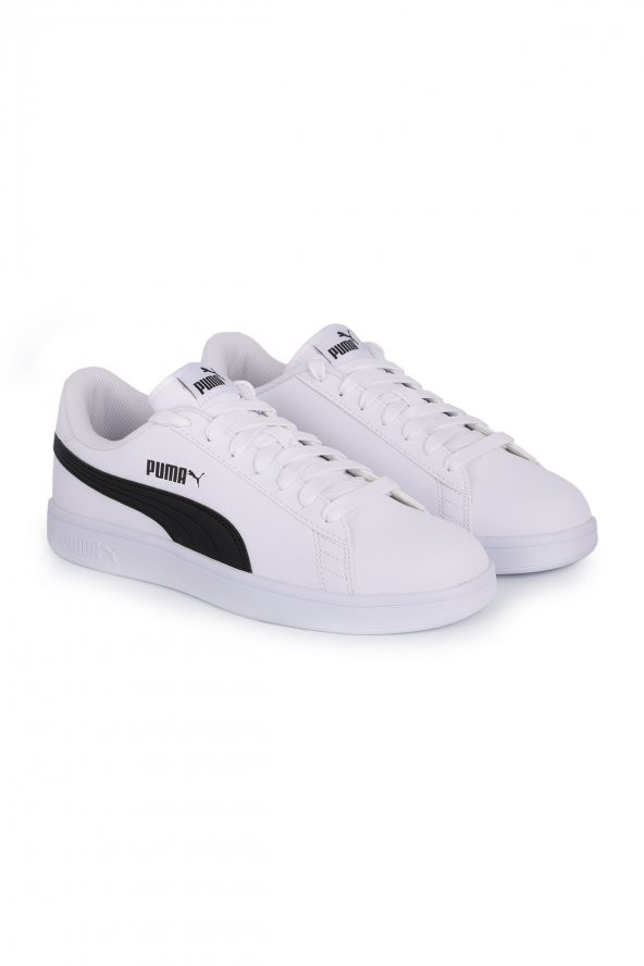 PUMA SMASH V2  ERKEK SPOR AYAKKABI BEYAZ-SİYAH - 3