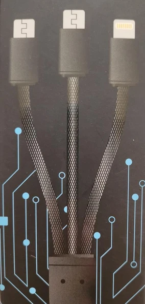 Earldom 2 adet Micro USB + 1 adet Lightning Şarj Kablosu 1.2 M Gümüş - Resim 2
