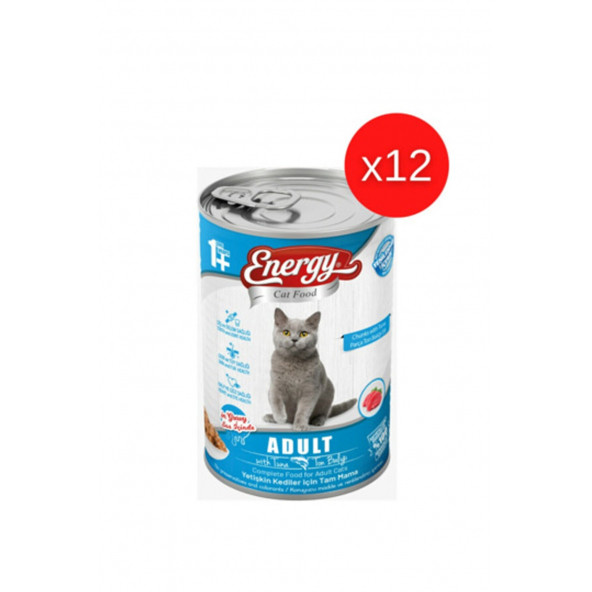 ENERGY TON BALIKLI YETİŞKİN ISLAK KEDİ MAMASI KONSERVE 400 GR