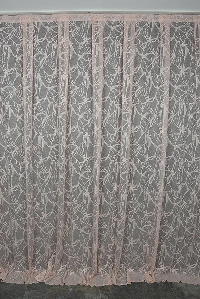 MERMER MODEL PUDRA RENK TEK KANAT Hazır dikilmiş Pileli Fon Perde 300*260 cm - Resim 2