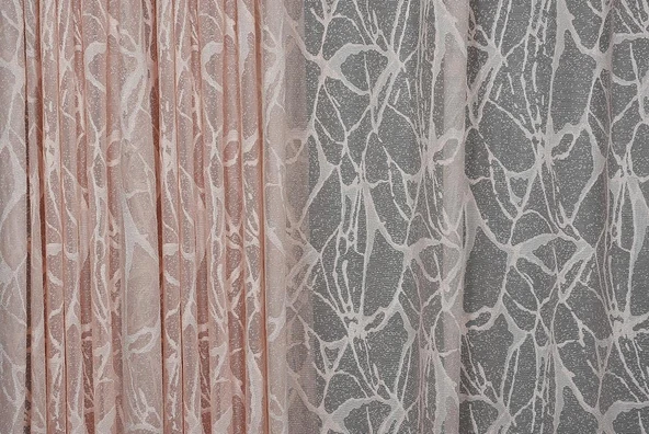 MERMER MODEL PUDRA RENK TEK KANAT Hazır dikilmiş Pileli Fon Perde 300*260 cm ürün görseli