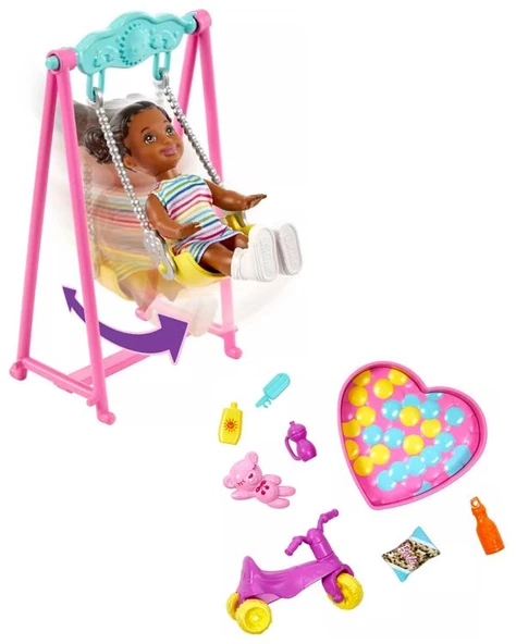 Barbie Bebek Bakıcısı Skipper Oyun Evi Seti HHB67 - Resim 4