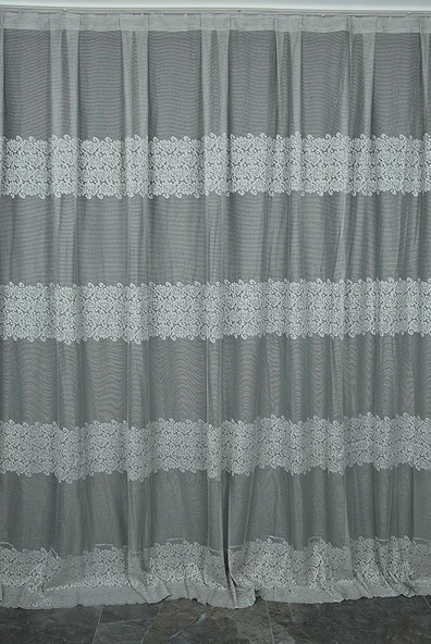 ROZA MODEL GRİ RENK TEK KANAT Hazır dikilmiş Pileli Fon Perde 300*260 cm ürün görseli