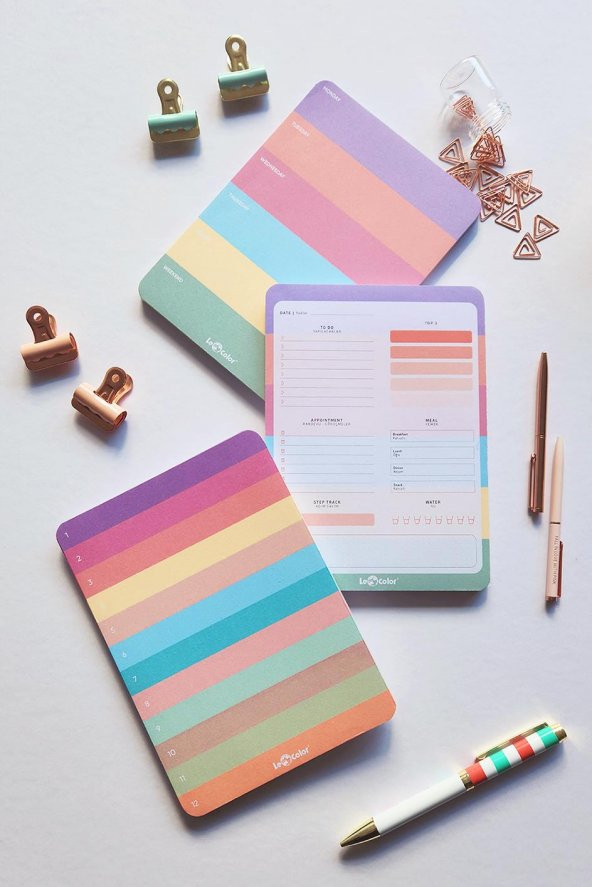 3lü Masaüstü Planlayıcı Set Pastel