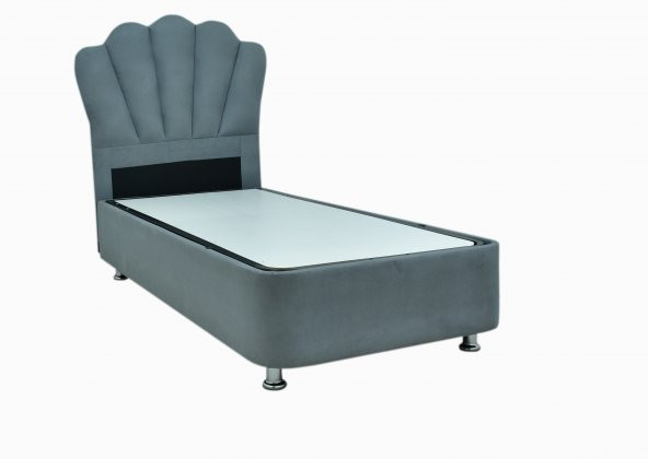 Ayba 100x200 TEK KİŞİLİK TAY TÜYÜ BAZA+LÜX MİDYE BAŞLIK GRİ