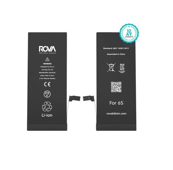 Rova İphone 6s Batarya Pil Güçlendirilmiş 2300mAh 1 Yıl Garantili