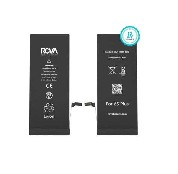 Rova İphone 6s Plus Batarya Pil Güçlendirilmiş 3680mAh 1 Yıl Garantili